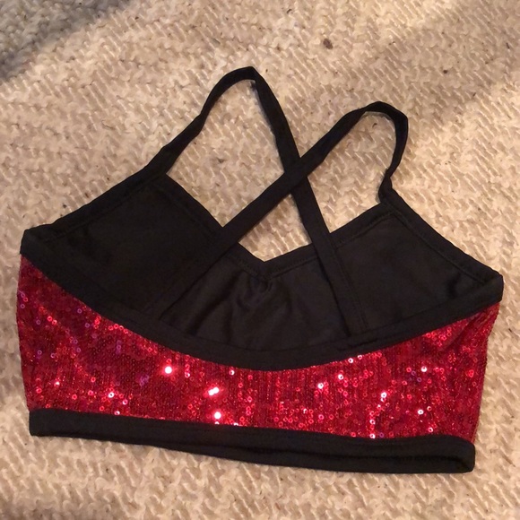NWOT Layla satin lined red sequin bralette - Picture 2 of 6